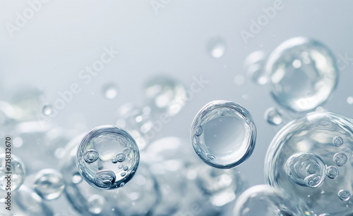 Wallpaper Mural White transparent drops liquid bubbles molecules. Torontodigital.ca