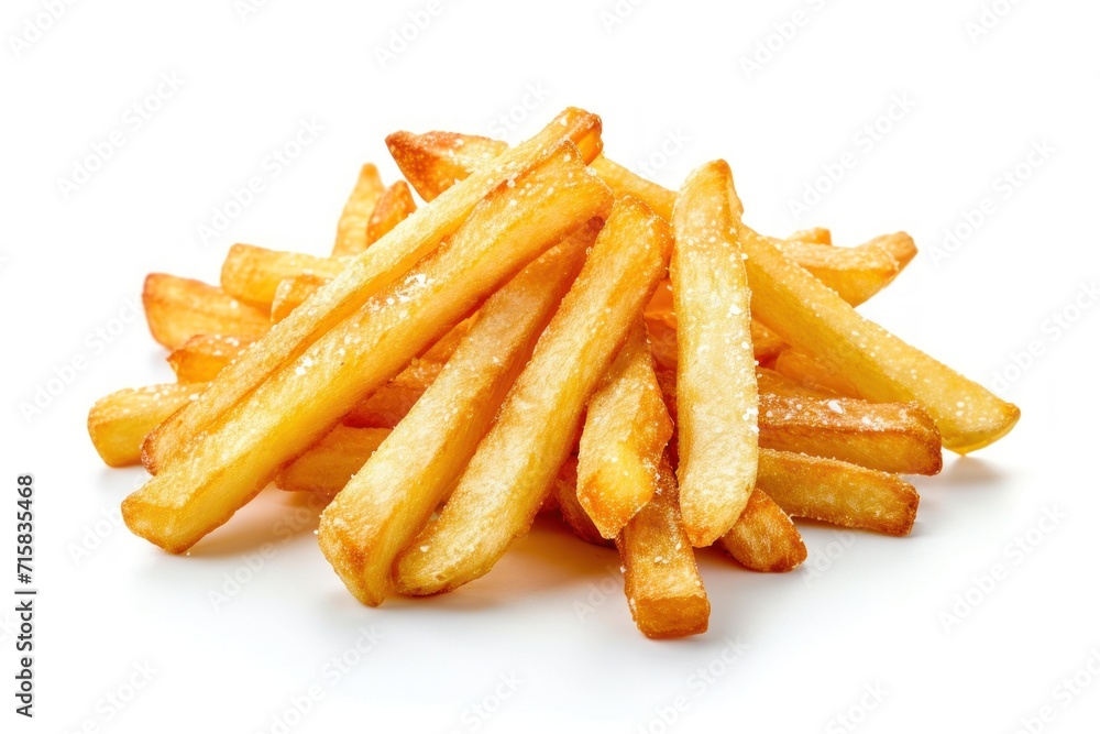 Heap of French Fries on White Background Heap of French Fries on White Background