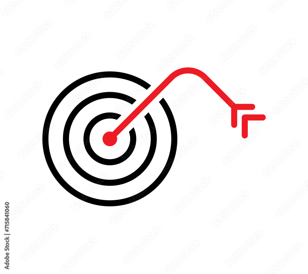 black dart and crooked arrow sign. target and darts concept black dart and crooked arrow sign. target and darts concept