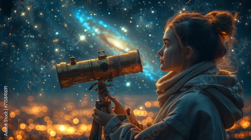 Foto The Astronomer's Gaze: Mapping Celestial Research