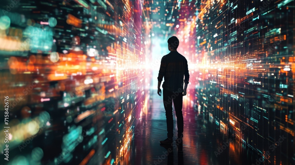 Fototapeta premium The Screen Whisperer: Communicating in Pixels