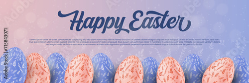 Happy easter day banner vector illustration. Easter day banner template