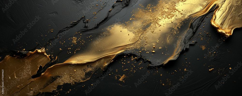 Abstract Background Golden Ink Clouds - obrazy, fototapety, plakaty 