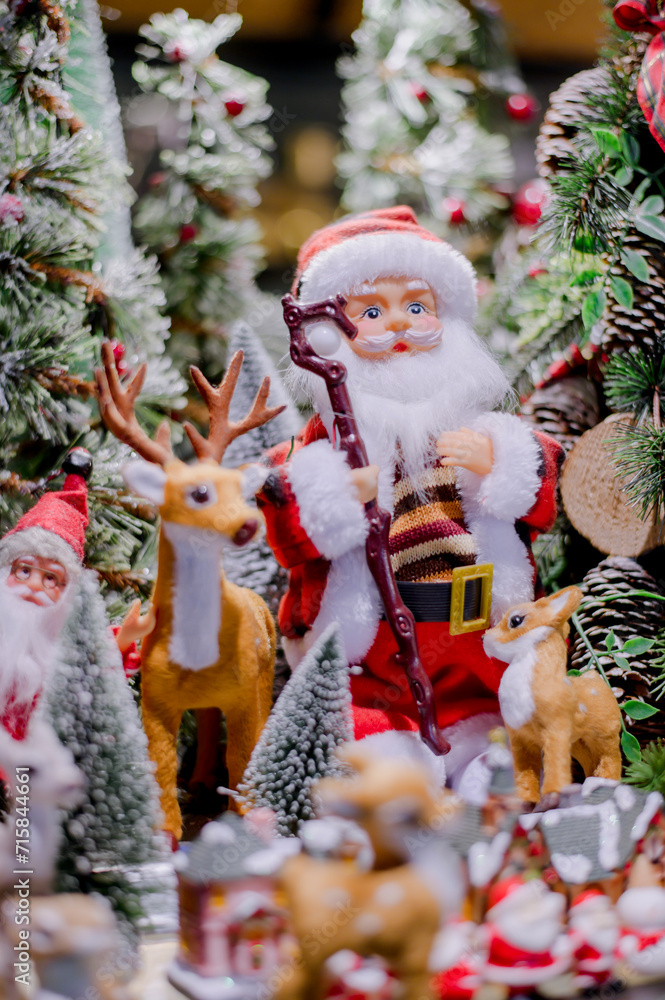 Santa clause.Santa claus model with sack of presents.Christmas holiday.