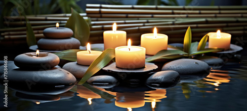 Candles and Stones for Spa and Relaxation