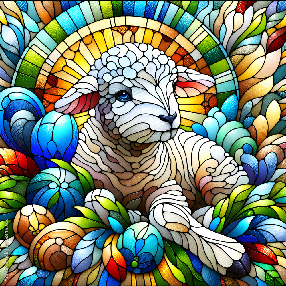 Stained glass lamb Stained glass lamb