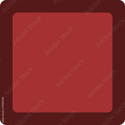 Round Corner Square Stroke Red Shapes