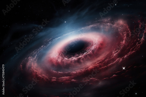 Majestic Black Hole Swirling with Galactic Energy