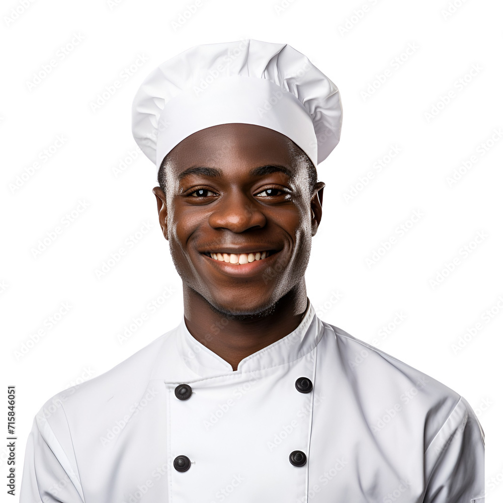 Smiling Portrait of Afro Young Man Chef Black Man Chef with Happiness, Isolated on Transparent Background, PNG Smiling Portrait of Afro Young Man Chef Black Man Chef with Happiness, Isolated on Transparent Background, PNG