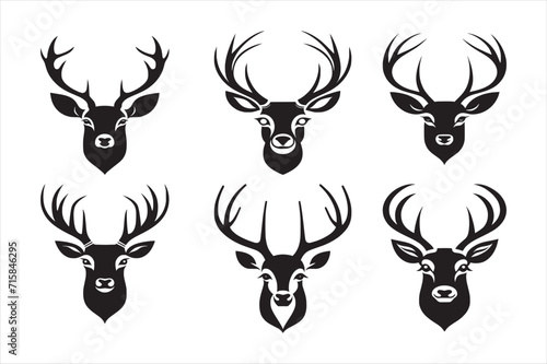 A stylized silhouette of a deer head with antlers
