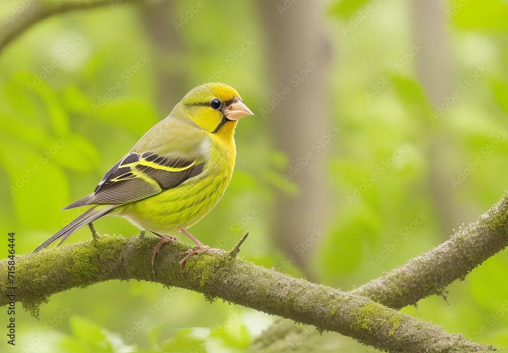 Yellow birds near the water European Greenfinch Chloris chloris
Yellow birds near the water European Greenfinch Chloris chloris