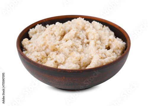 Wallpaper Mural Delicious barley porridge in bowl isolated on white Torontodigital.ca