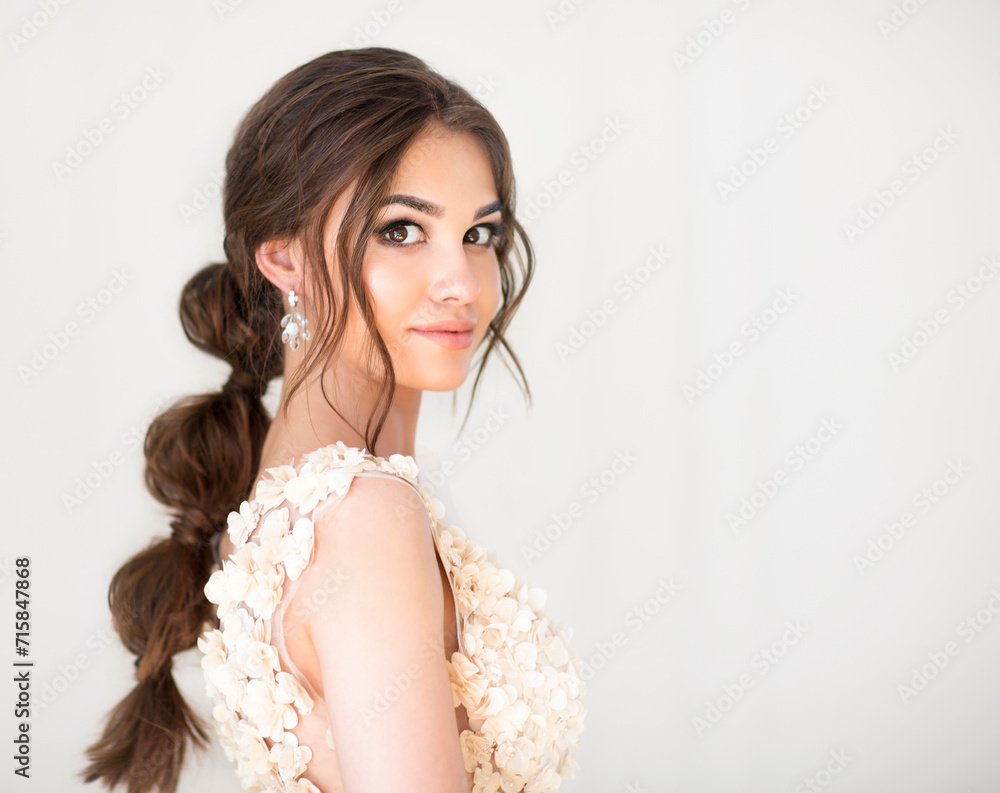 Portrait of beautiful young brunett woman