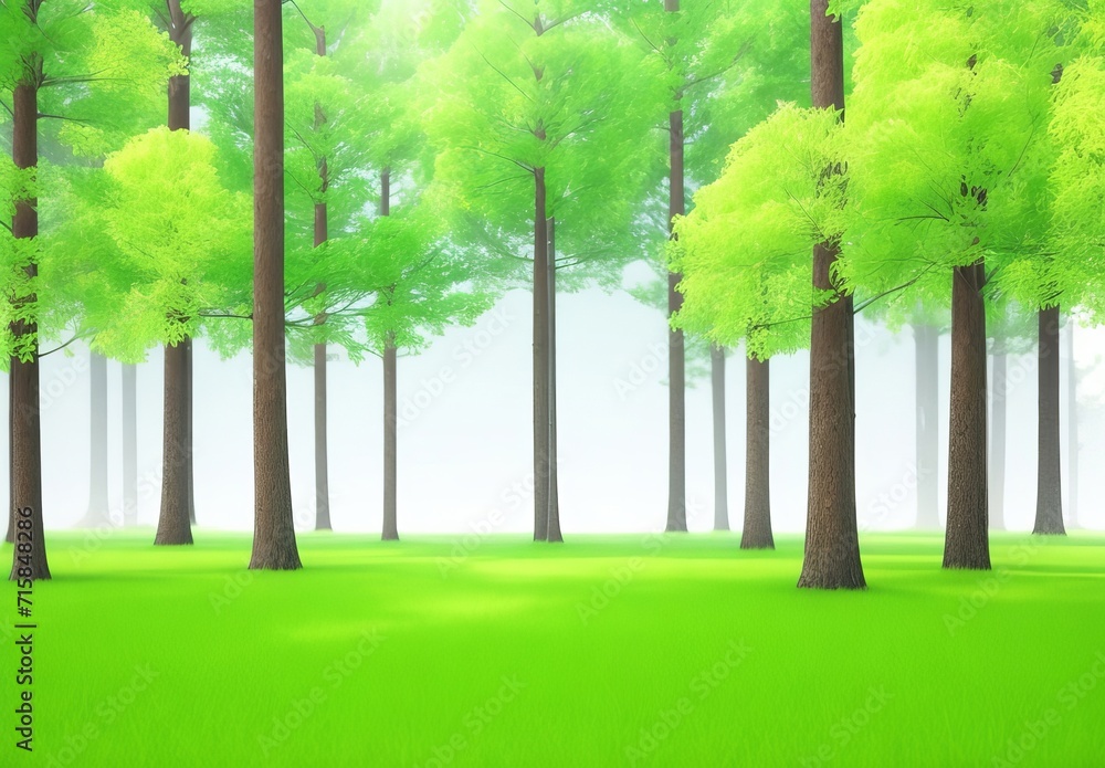 Obraz premium Forest on transparent background 3d rendering