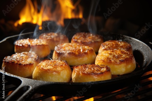 Corn bread being baked in a wood oven on a farm in the interior of Minas Gerais.  generative IA