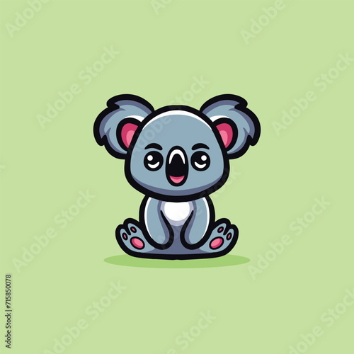 Fototapeta Naklejka Na Ścianę i Meble -  Cute Koala Cartoon Mascot Animal Vector Logo Design illustration