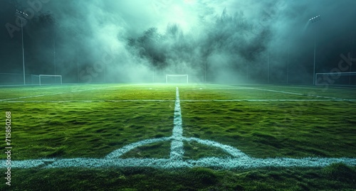 a soccer field on a dark background
