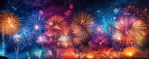 a colorful display of fireworks on a night sky
