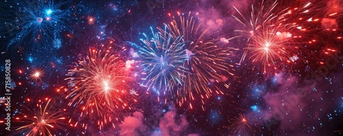 a huge firework bursting into the sky © olegganko