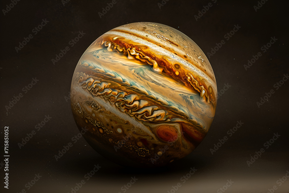 The Jupiter-like planet on the dark space background The Jupiter-like planet on the dark space background