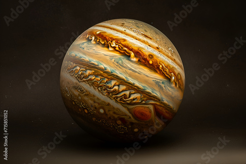 The Jupiter-like planet on the dark space background