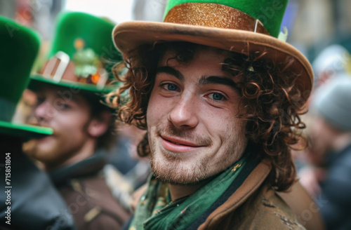 men in green and brown hats at an st patrick's day party