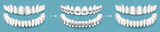 Dental braces before and after result vector illustration