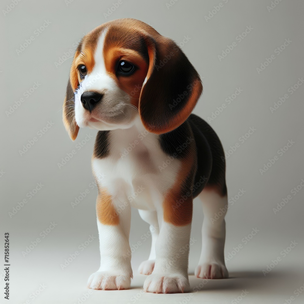 beagle puppy sitting on floor