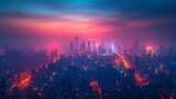 City of Lights: Glowing Metropolis in the Night