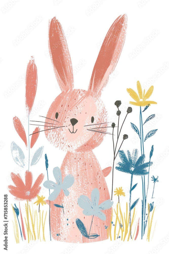 Cute bunny with a fluffy tail. Cute bunny with a fluffy tail.