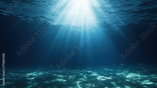 An underwater background with the sun shining out of the water.