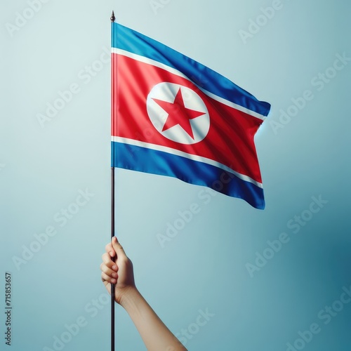 North Korea country flag waving