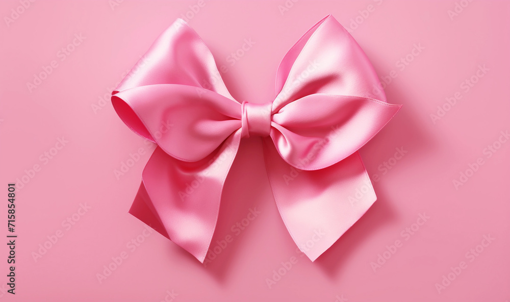 Pink bow on a pink background. Pink bow on a pink background.