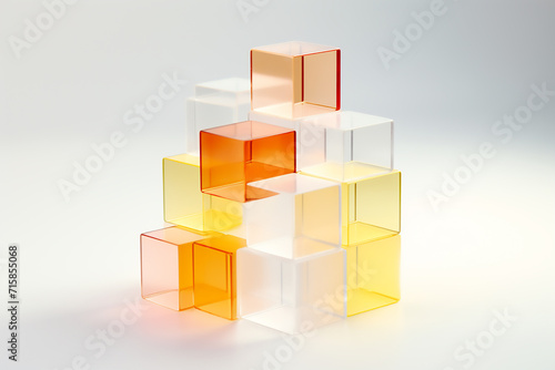 Abstract background with cube. 3d illustration  3d rendering.