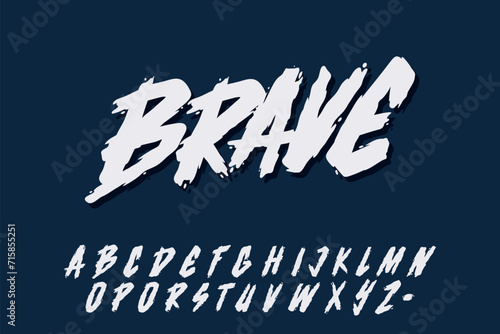 Alphabet Splash Brave Font Type Vector