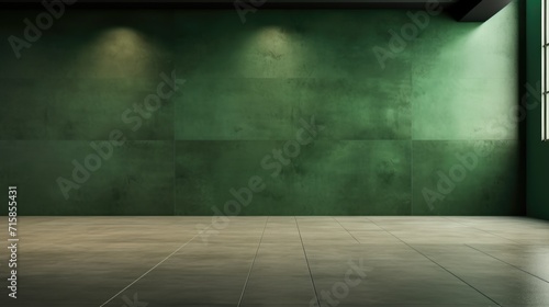 Clean and simple green wall empty room background or backdrop for online presentations and virtual meetings