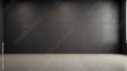 Clean and simple neutral grey wall empty room background or backdrop for online presentations and virtual meetings © Andrea