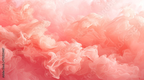 Abstract Smoke Clouds on Soft Background for Creative Design or Artistic Concepts in Coral  Pink and peach color tones.