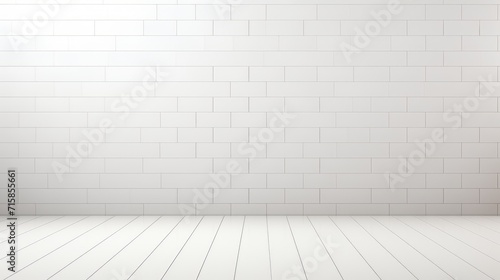 Clean and simple white wall empty room background or backdrop for online presentations and virtual meetings © Andrea