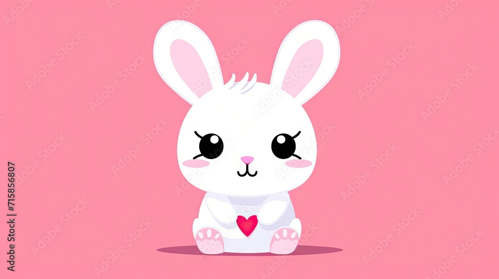 Obraz premium innocence of an adorable rabbit, a cute mammal with long pink ears