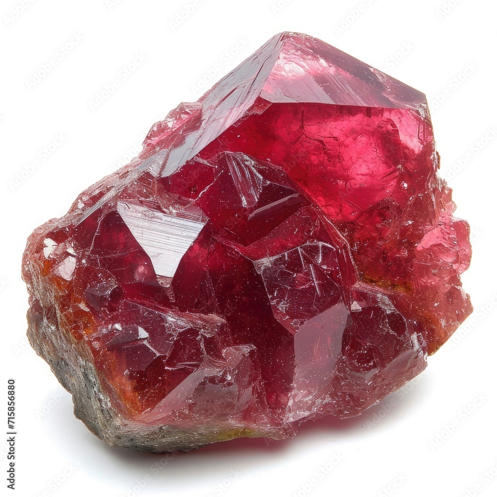 Fototapeta premium Garnet gemstone on white background