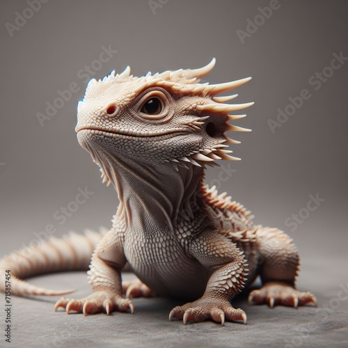 A cute little dragon on white