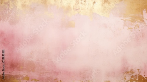 Abstract watercolor background. Hand-painted background. Illustration. gold and pink strokes Red satin bow isolated on white background