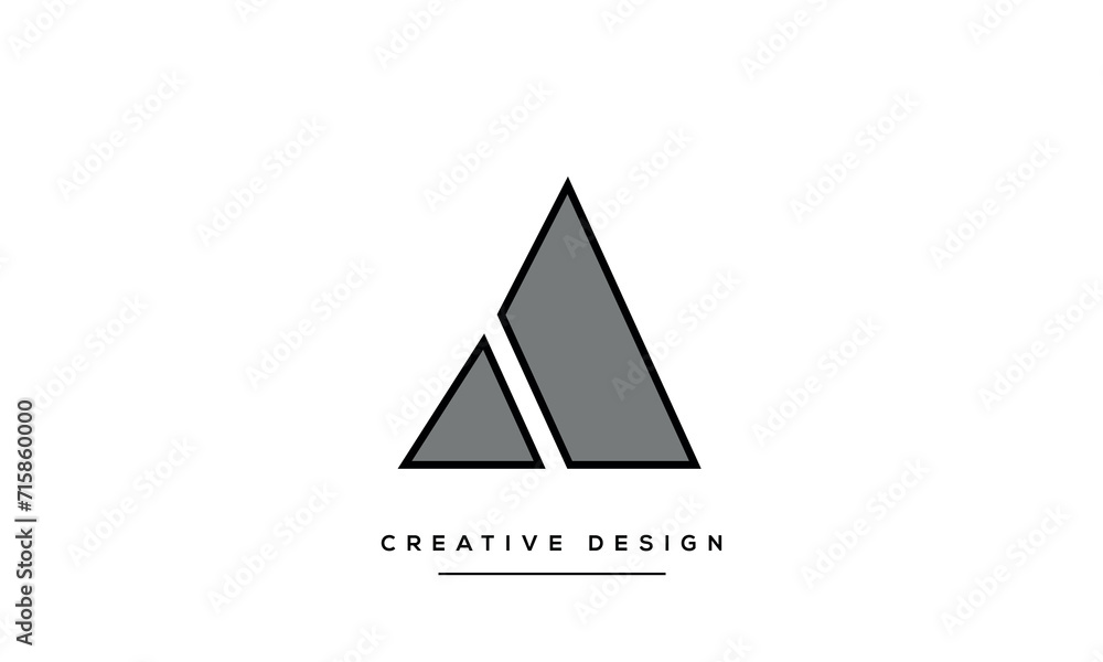 Alphabet Letters A or AA Logo Monogram