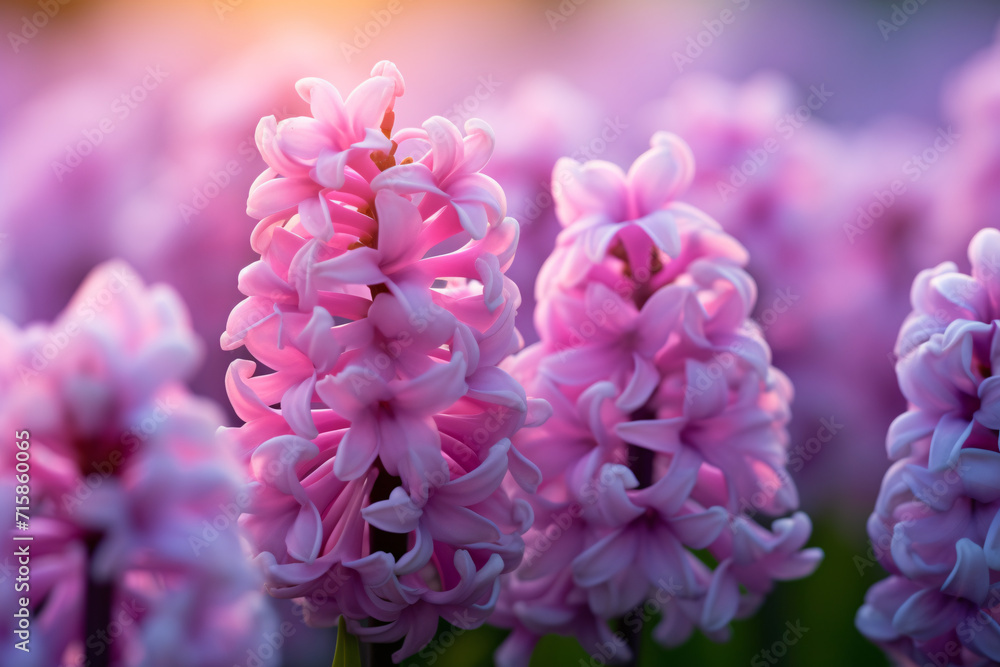 Fototapeta premium Beuatiful pink Hyacinth spring flowers