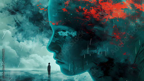 an illustration of depression as digital art