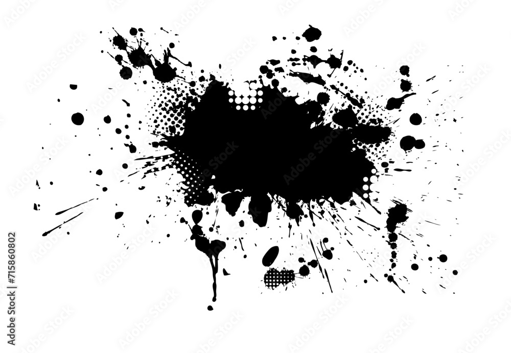 Abstract black blot object. hand drawing. Not AI. Vector illustration Abstract black blot object. hand drawing. Not AI. Vector illustration