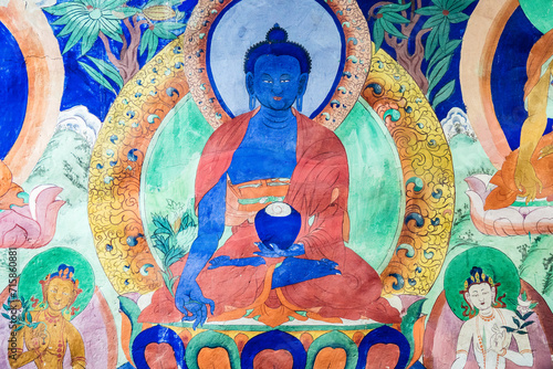 Medicine Buddha, Samstaling gompa, Himalayas, Nubra Valley, Ladakh, India photo