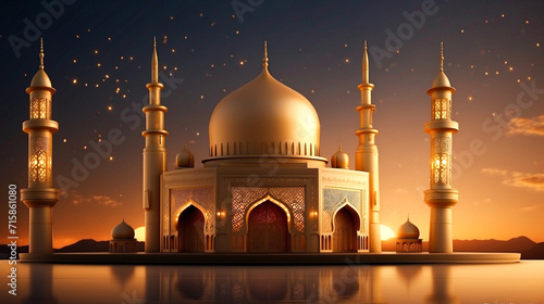 3D realistic Islamic background