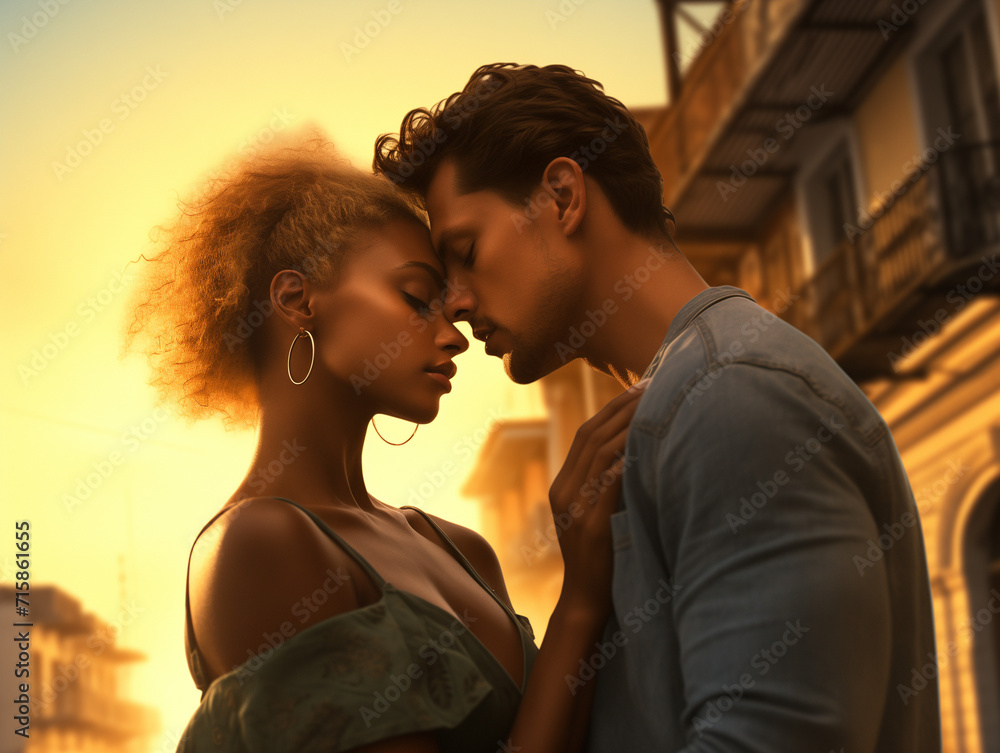 A couple in love on Valentine's Day in Cuba A couple in love on Valentine's Day in Cuba